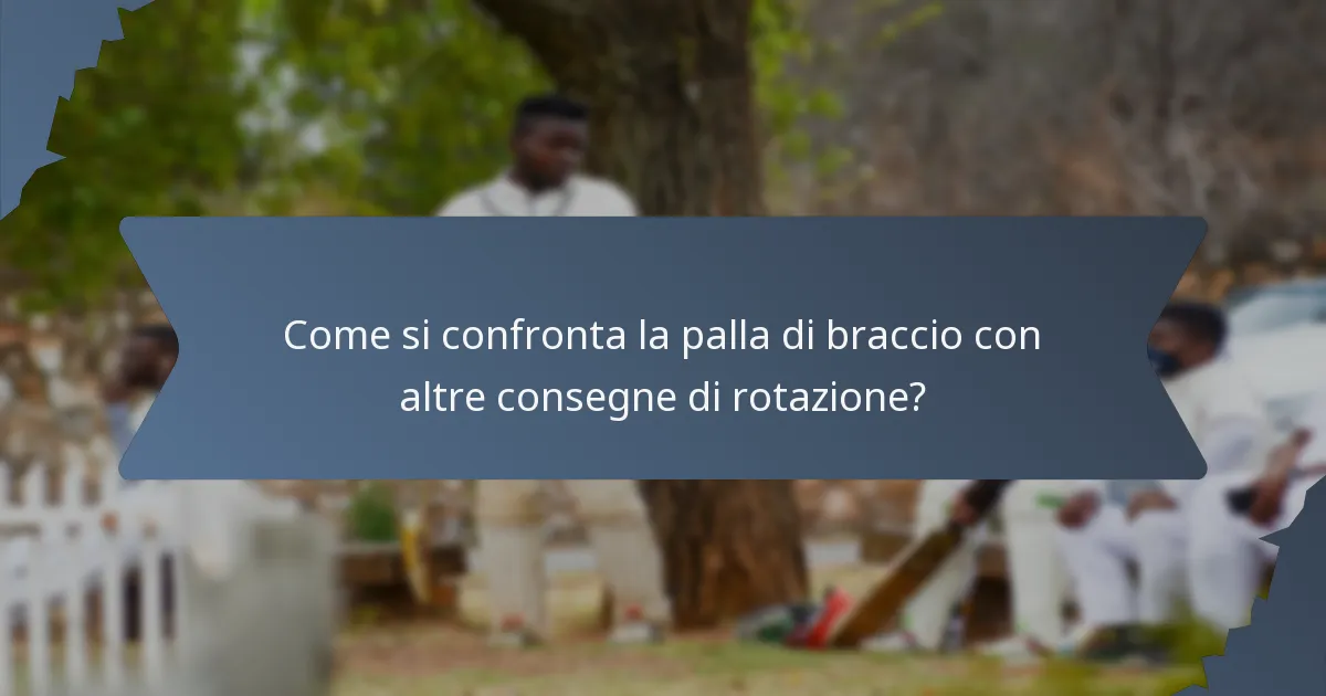 Come si confronta la palla di braccio con altre consegne di rotazione?