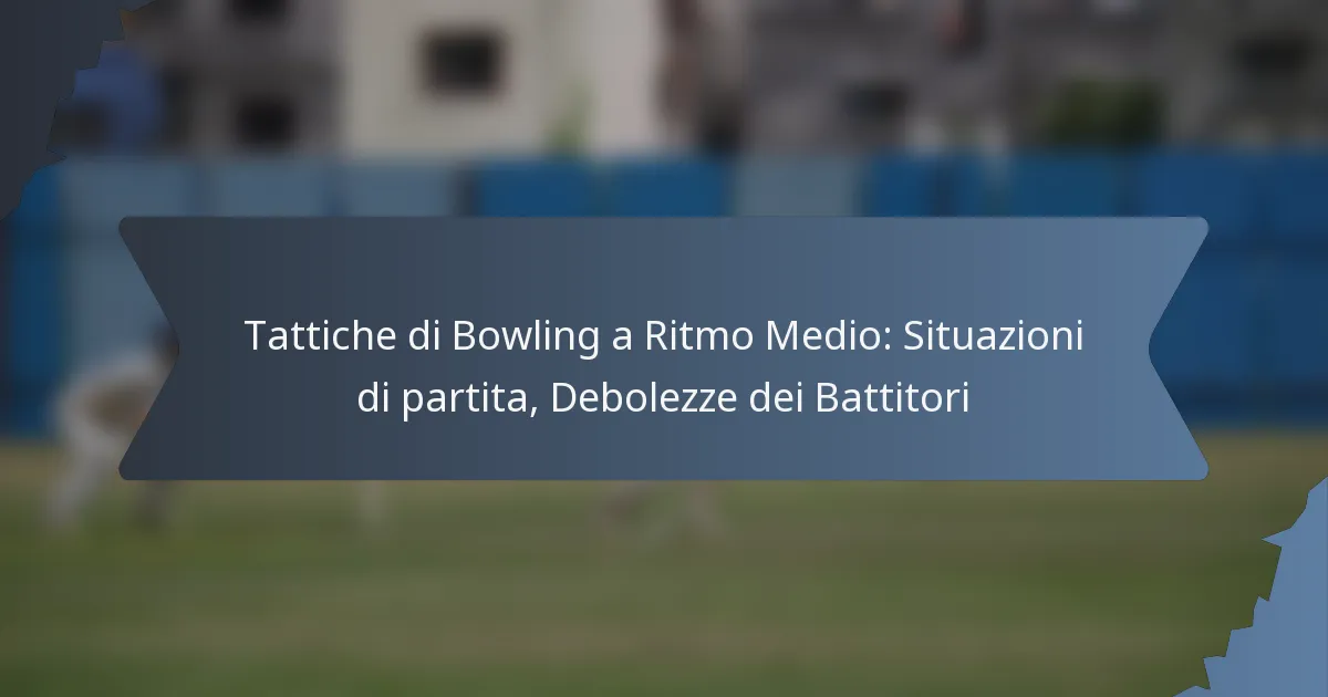 Tattiche di Bowling a Ritmo Medio: Situazioni di partita, Debolezze dei Battitori
