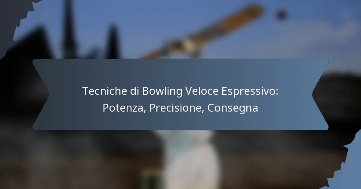 Tecniche di Bowling Veloce Espressivo: Potenza, Precisione, Consegna